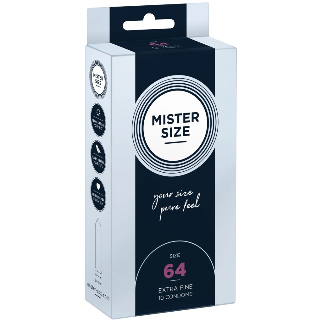 Презервативи Mister Size - pure feel - 64 (10 condoms), товщина 0,05 мм від компанії Інтернет магазин Персик - фото 1