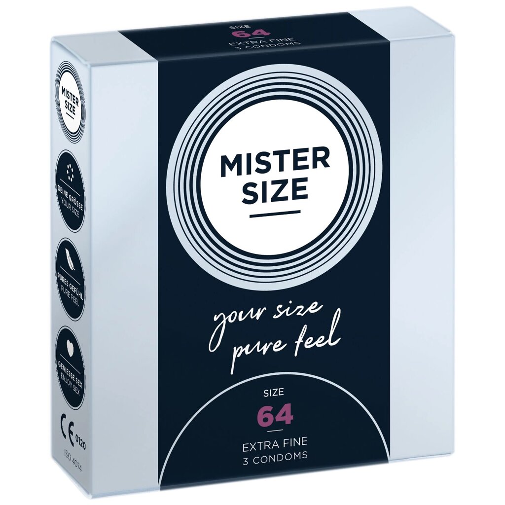 Презервативи Mister Size - pure feel - 64 (3 condoms), товщина 0,05 мм від компанії Інтернет магазин Персик - фото 1