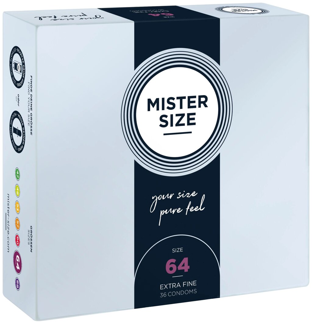 Презервативи Mister Size - pure feel - 64 (36 condoms), товщина 0,05 мм від компанії Інтернет магазин Персик - фото 1