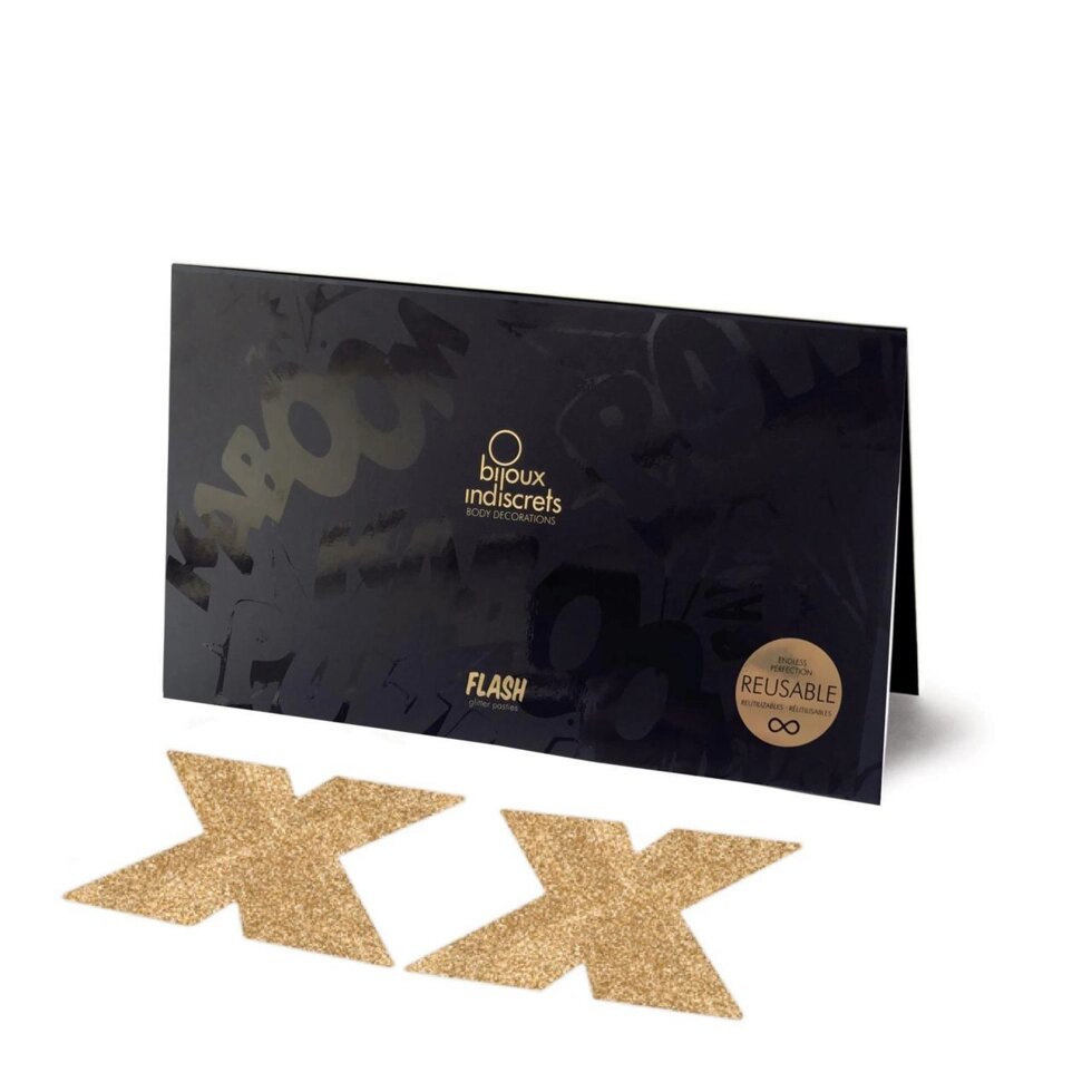Прикраса на соски Bijoux Indiscrets - Flash Cross Gold від компанії Інтернет магазин Персик - фото 1