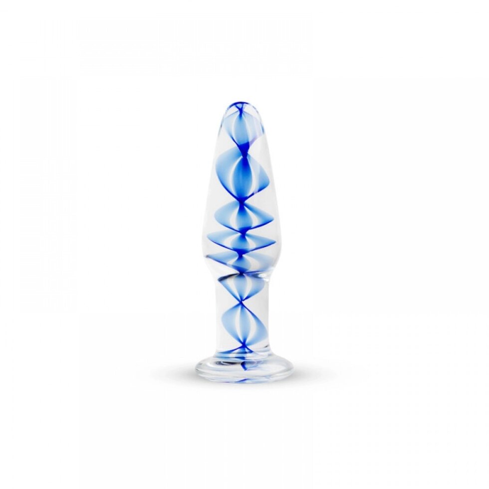 Пробка стекло голубая спираль Gildo Glass Buttplug No. 23 від компанії Інтернет магазин Персик - фото 1
