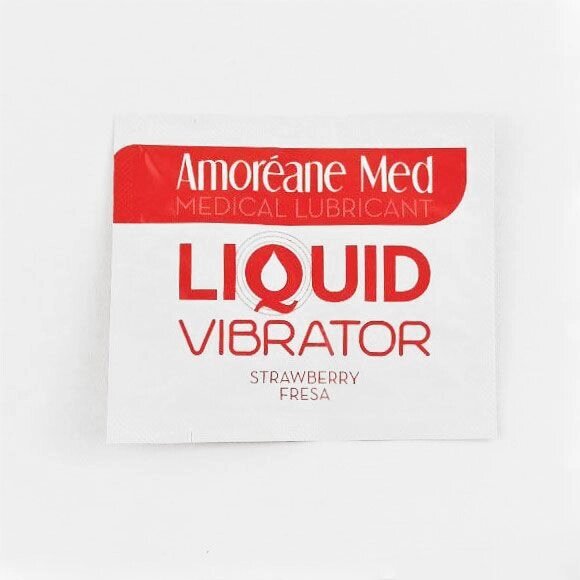 Пробник лубриканта з ефектом вібрації Amoreane Med Liquid Vibrator Strawberry (2 мл) від компанії Інтернет магазин Персик - фото 1