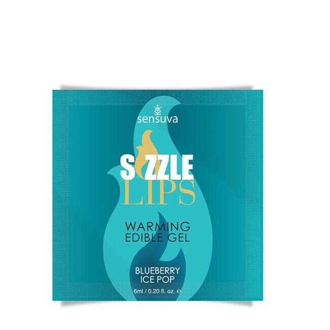 Пробник масажного гелю Sensuva - Sizzle Lips Blueberry Ice Pop (6 мл ) від компанії Інтернет магазин Персик - фото 1
