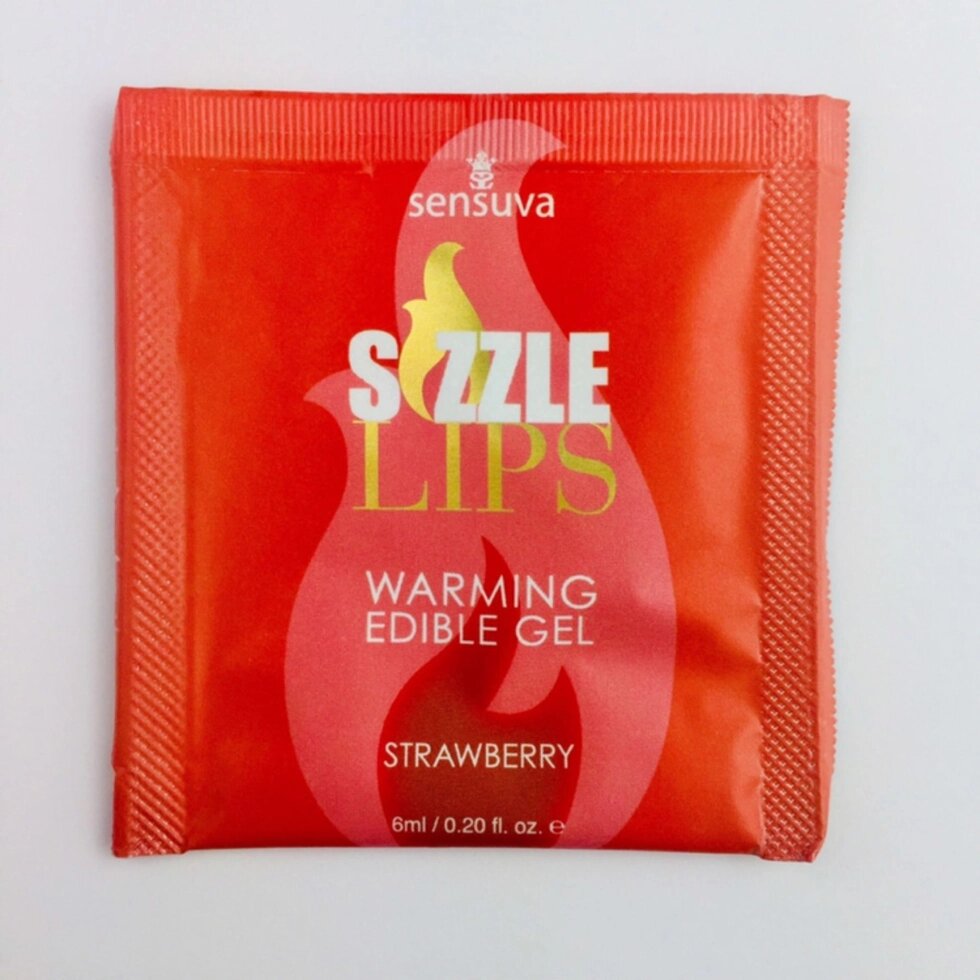 Пробник масажного гелю Sensuva - Sizzle Lips Strawberry (6 мл) від компанії Інтернет магазин Персик - фото 1