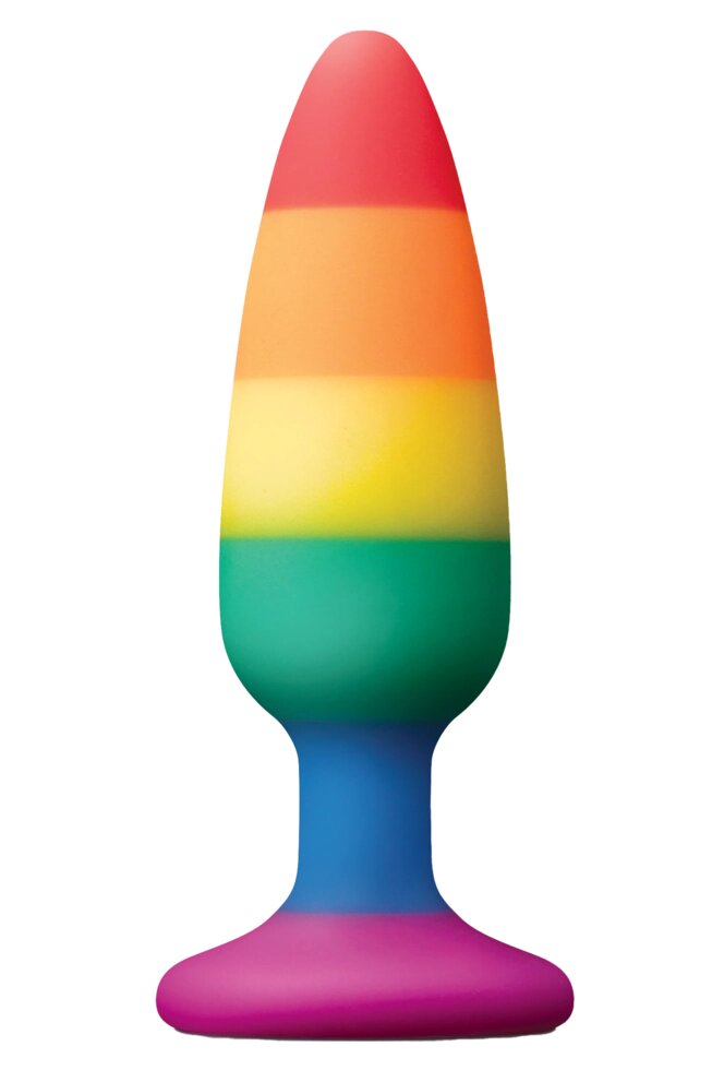 Радужная анальная пробка COLOURFUL LOVE RAINBOW ANAL PLUG MEDIUM від компанії Інтернет магазин Персик - фото 1