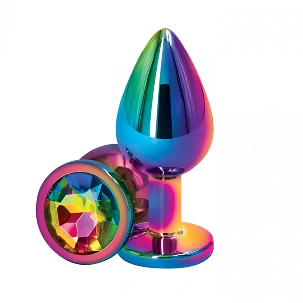 Rainbow Anal Cork Colorful Metall Diamond, L від компанії Інтернет магазин Персик - фото 1