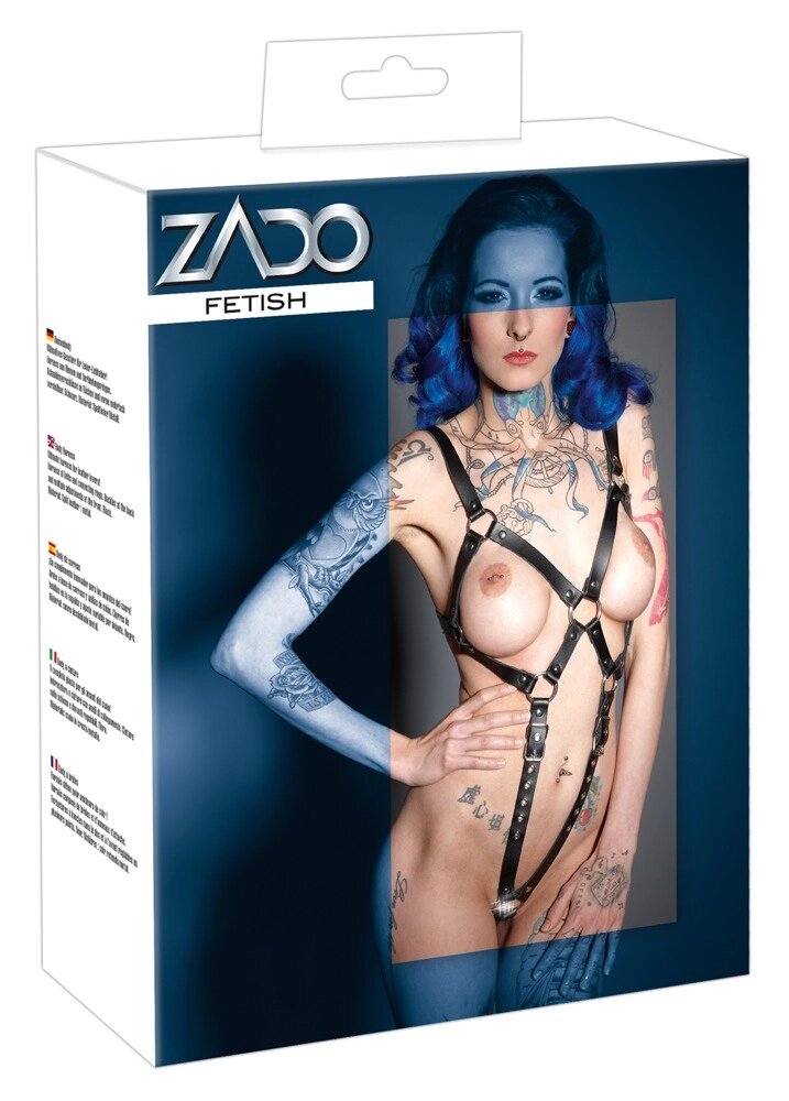 Сексуальна портупея для жінок з відкритими грудьми Zado, шкіра від компанії Інтернет магазин Персик - фото 1