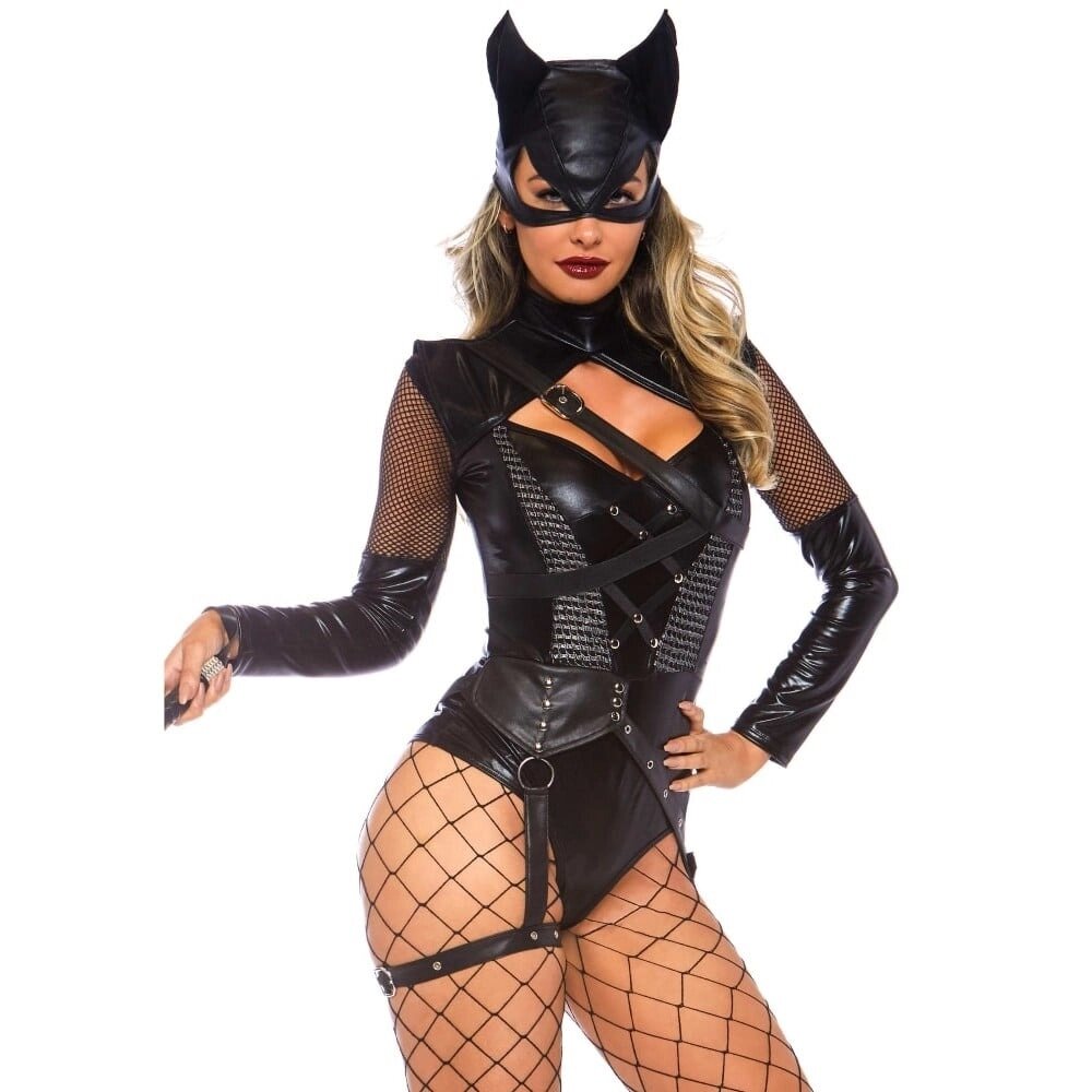 Сексуальний костюм жінки кішки Leg Avenue, S, 2 предмета, чорний від компанії Інтернет магазин Персик - фото 1