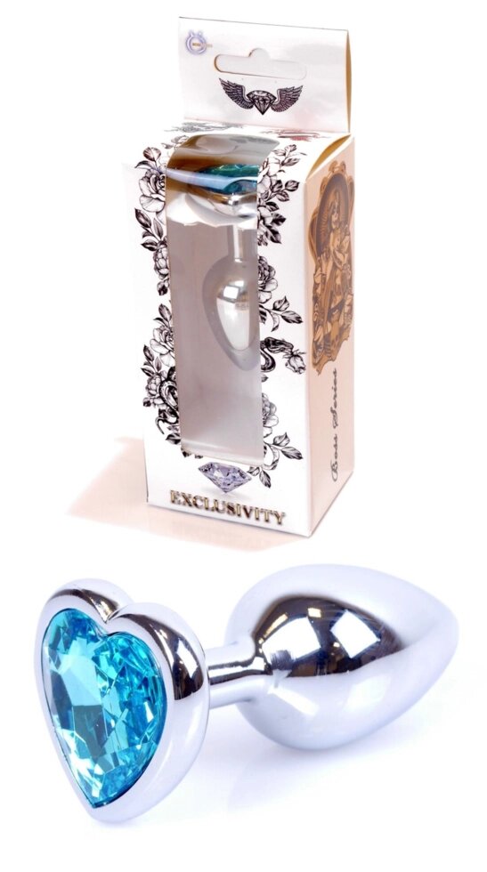 Серія Anal Plug Boss - ювелірні вироби Silver Heart Light Bluer S, BS6400049 від компанії Інтернет магазин Персик - фото 1