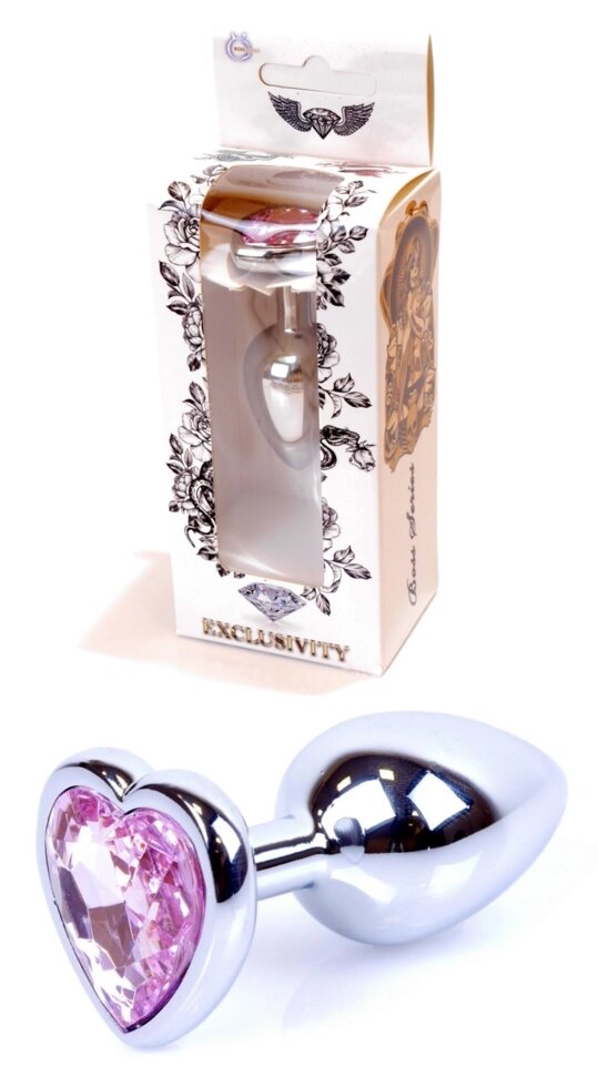 Серія Anal Plug Boss - ювелірні вироби Silver Heart Plug Rose S, BS6400045 від компанії Інтернет магазин Персик - фото 1