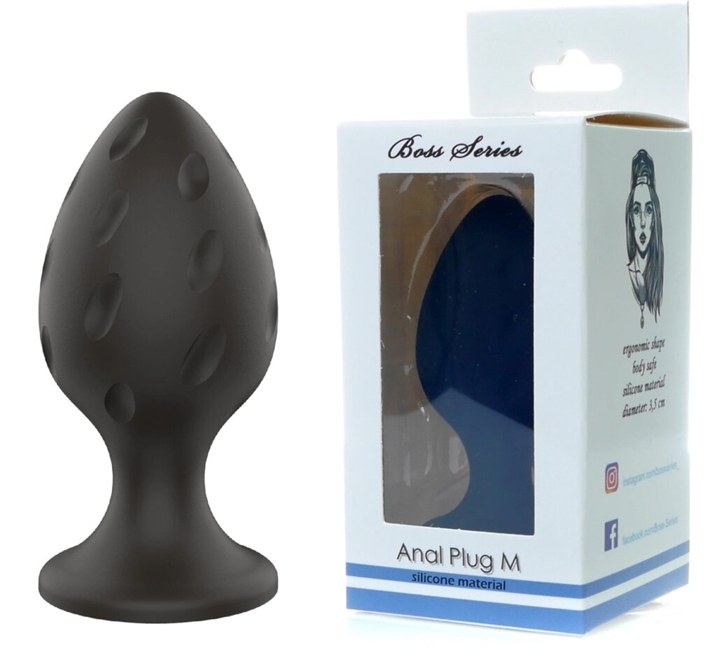 Серія Anal Silicone Plag Boss - Силіконова анальна штепсельна вилка M 3,5 см, BS7800020 від компанії Інтернет магазин Персик - фото 1