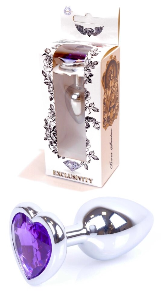 Серія Anal Traw Jam Boss - ювелірні вироби Silver Heart Plug Purple S, BS6400052 від компанії Інтернет магазин Персик - фото 1