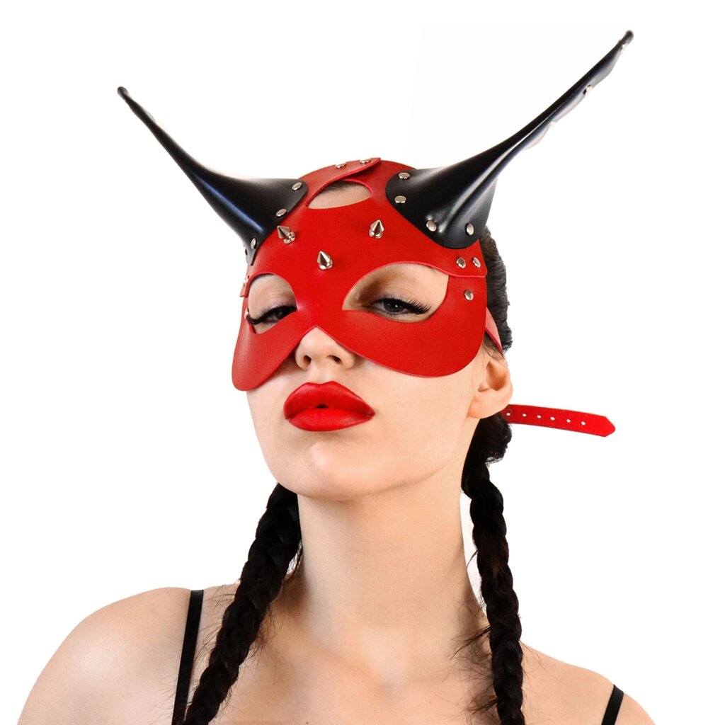Шкіряна маска Art of Sex - Lucifer Red&Black від компанії Інтернет магазин Персик - фото 1