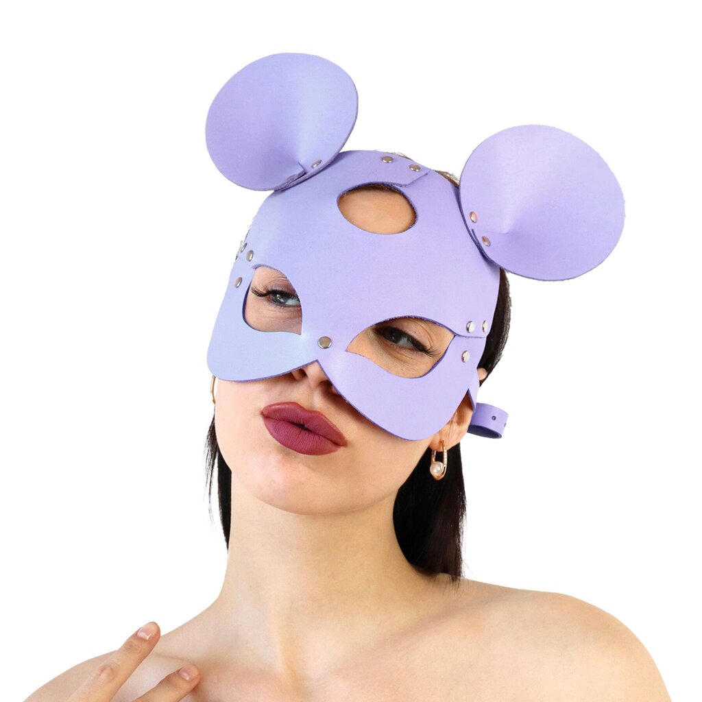 Шкіряна маска зайчика Art of Sex - Mouse Mask, колір Лавандовий від компанії Інтернет магазин Персик - фото 1