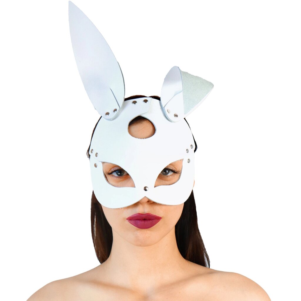 Шкіряна маска Зайчики Art of Sex - Bunny mask, колір Білий від компанії Інтернет магазин Персик - фото 1