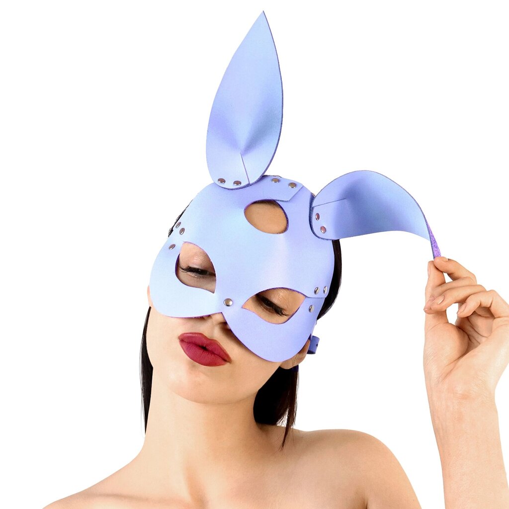 Шкіряна маска Зайчики Art of Sex - Bunny mask, колір Лавандовий від компанії Інтернет магазин Персик - фото 1