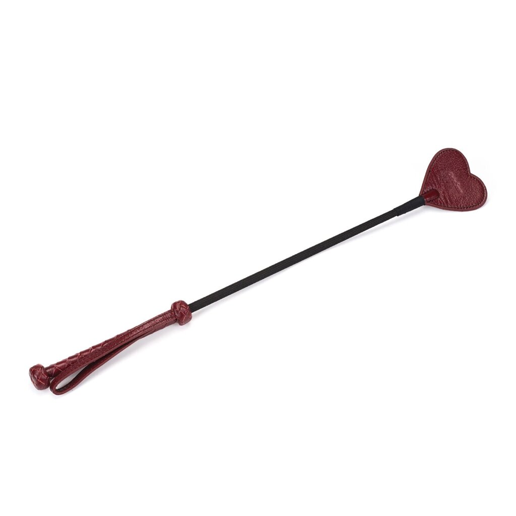 Шлепалка Liebe Seele Wine Red Riding Crop with Heart-Shape Tip від компанії Інтернет магазин Персик - фото 1