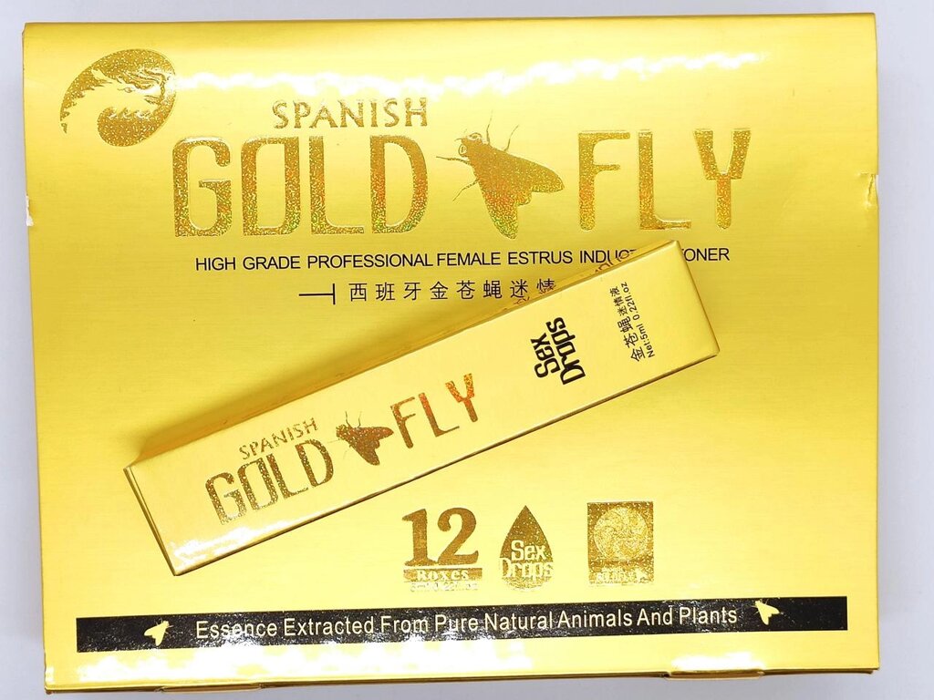 Шпанская мушка збуджуючі краплі для жінок Spanish Gold Fly Голд Флай (12 шт.) від компанії Інтернет магазин Персик - фото 1