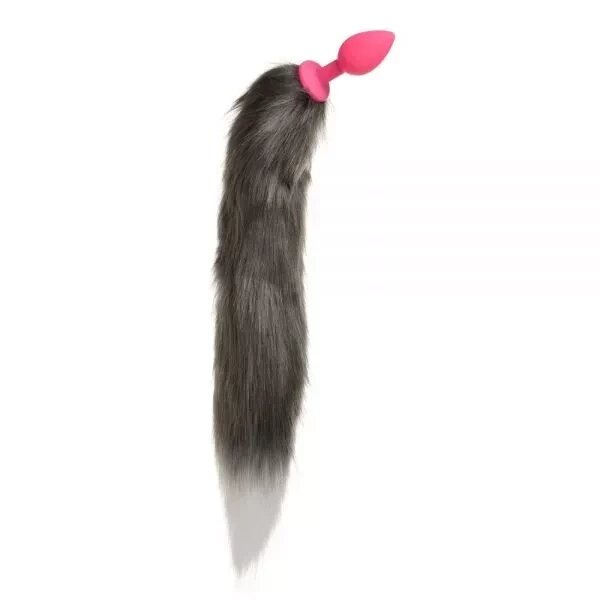 Силіконова рожева анальна пробка з хвостом Єнот Raccoon Tail S від компанії Інтернет магазин Персик - фото 1
