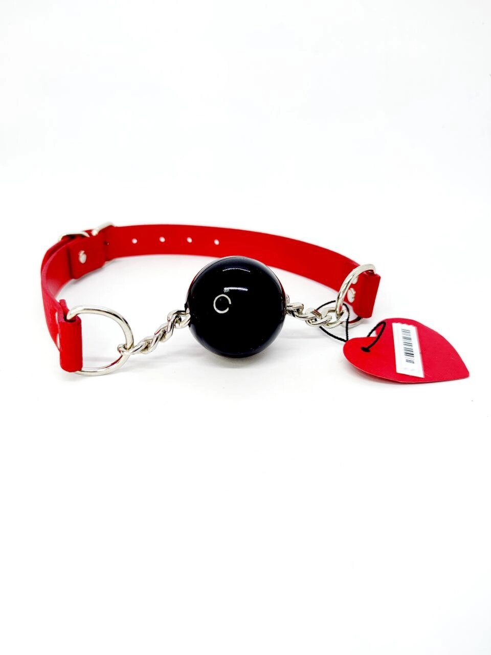 Силіконовий кляп з ланцюжком DS Fetish, M, червоний / чорний від компанії Інтернет магазин Персик - фото 1