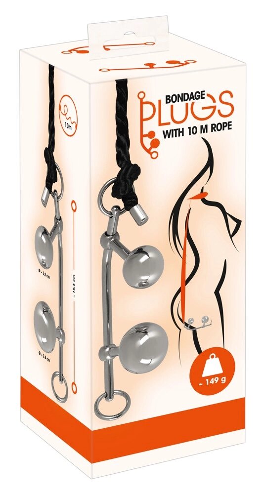 Система фиксации Bondage Plugs with 10 m Rope від компанії Інтернет магазин Персик - фото 1