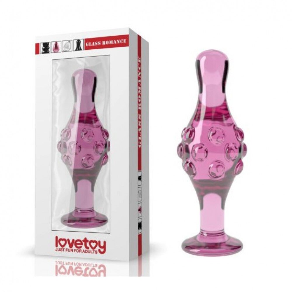 Скляна Анальна пробка 4.5 " Glass Romance Dildo Pink від компанії Інтернет магазин Персик - фото 1