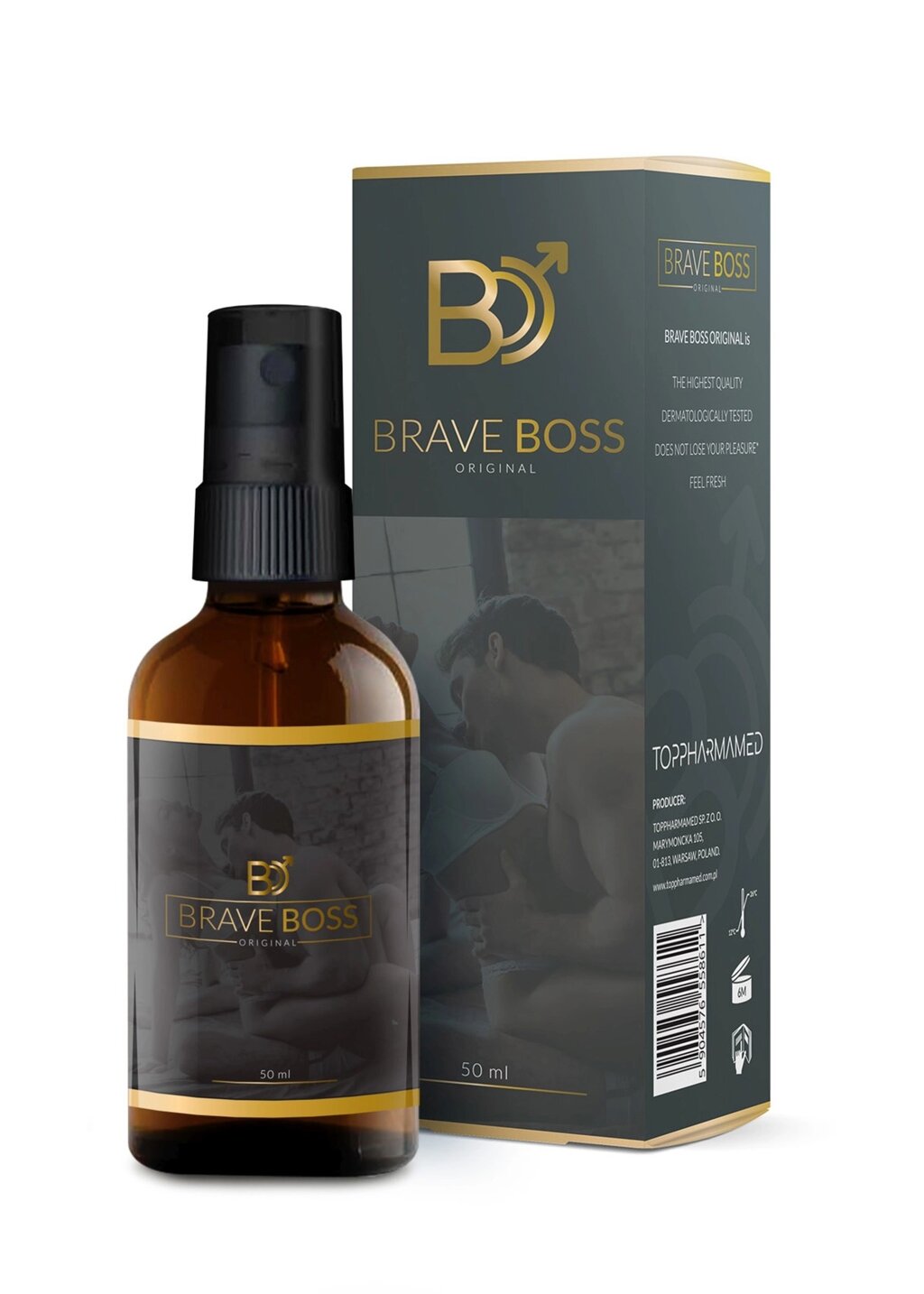 Спрей пролонгуючий для чоловіків BRAVE BOSS Original spray, 50 ml від компанії Інтернет магазин Персик - фото 1