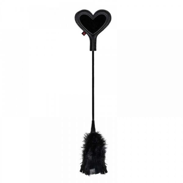 Стек у вигляді серця з пір'їнками чорний А704 Obsessive від компанії Інтернет магазин Персик - фото 1
