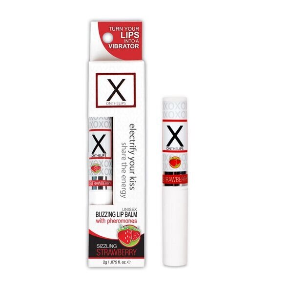 Стимулюючий бальзам для губ унісекс Sensuva - X on the Lips Strawberry з феромонами, полуниця від компанії Інтернет магазин Персик - фото 1