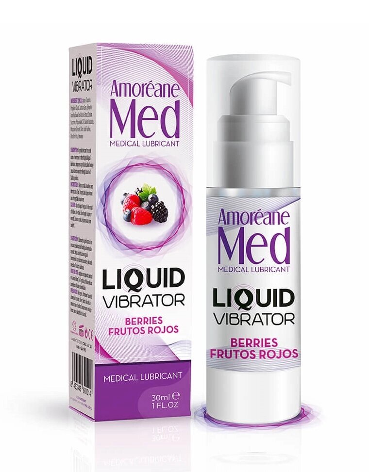 Стимулюючий лубрикант від Amoreane Med: Liquid vibrator - Berries (рідкий вібратор), 30 ml від компанії Інтернет магазин Персик - фото 1