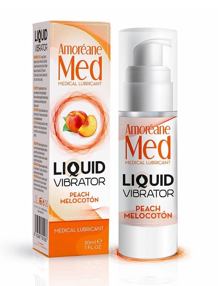 Стимулюючий лубрикант від Amoreane Med: Liquid vibrator - Peach (рідкий вібратор), 30 ml від компанії Інтернет магазин Персик - фото 1