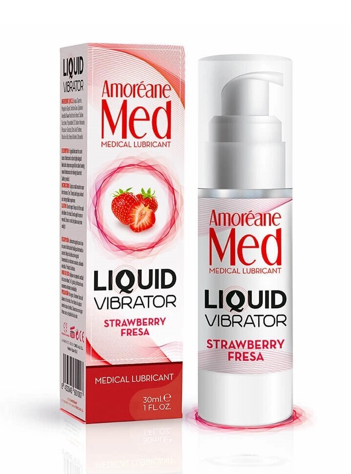 Стимулюючий лубрикант від Amoreane Med: Liquid vibrator - Strawberry (рідкий вібратор), 30 ml від компанії Інтернет магазин Персик - фото 1