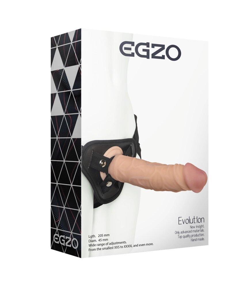 Страпон жіночий EGZO Evolution STR002 (20,5 см х 4,5 см) від компанії Інтернет магазин Персик - фото 1