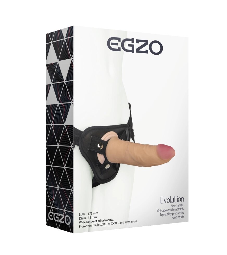 Страпон жіночий EGZO Evolution STR003 (17,5 см х 3,5 см) від компанії Інтернет магазин Персик - фото 1