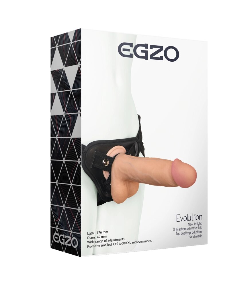 Страпон жіночий EGZO Evolution STR004 (19 см х 4,5 см) від компанії Інтернет магазин Персик - фото 1