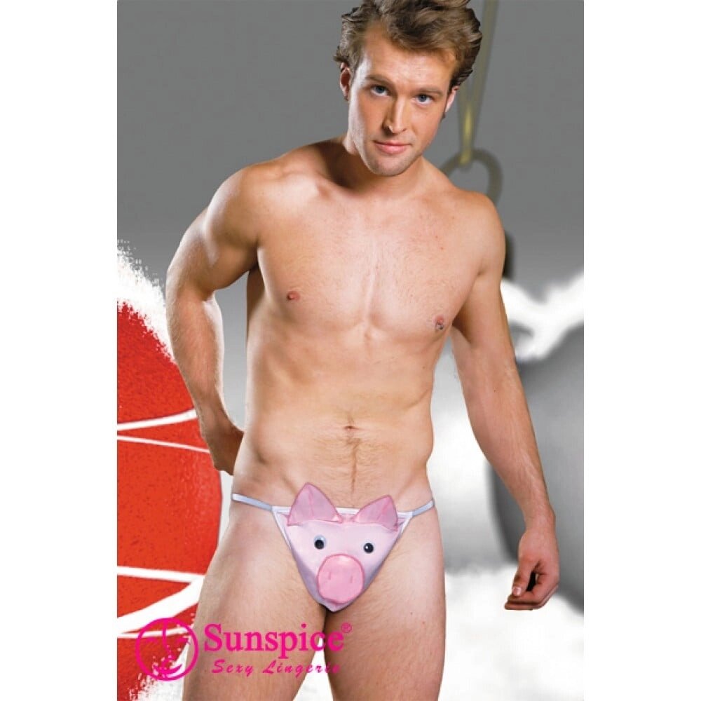 Стрінги чоловічі зі свинкою Sunspice, O/S, рожеві від компанії Інтернет магазин Персик - фото 1