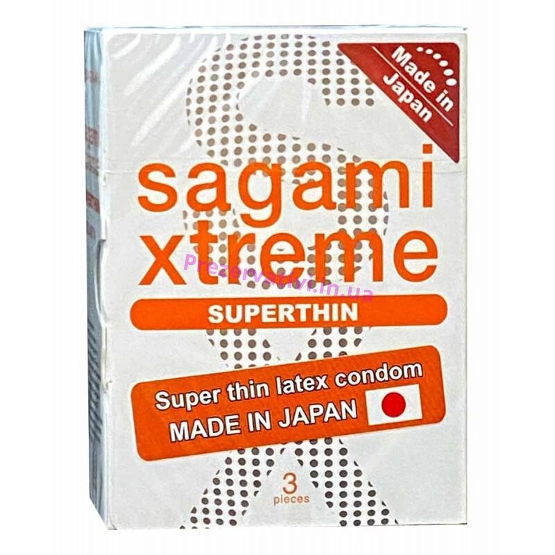 Супертонкі презервативи латексні Sagami Xtreme Superthhin 3 шт від компанії Інтернет магазин Персик - фото 1