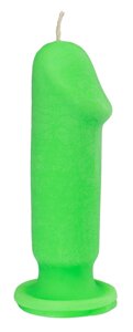 Свічка LOVE FLAME - dildo S green fluor, CPS04-GREEN