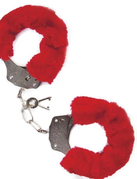 T370124 Наручники з хутром MAI No.38 METAL FURRY HANDCUFFS RED від компанії Інтернет магазин Персик - фото 1