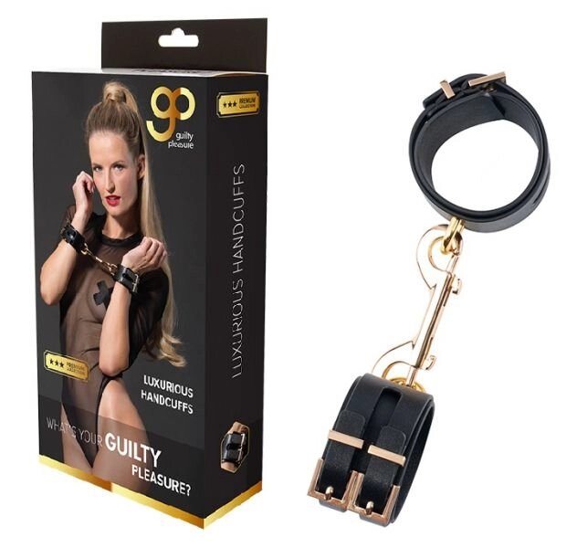 T520131 Наручники GP PREMIUM HANDCUFF WITH HOOK BLACK від компанії Інтернет магазин Персик - фото 1