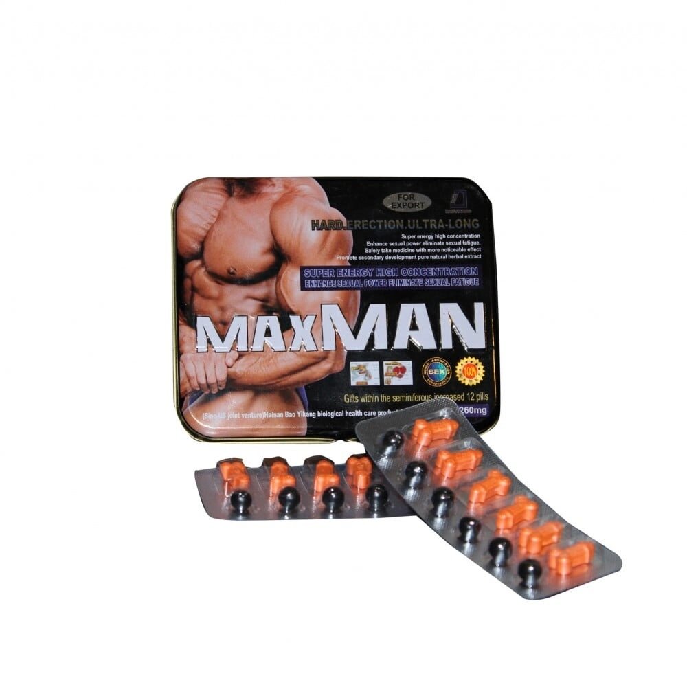 Таблетки для продовження статевого акту Maxman 12 шт від компанії Інтернет магазин Персик - фото 1
