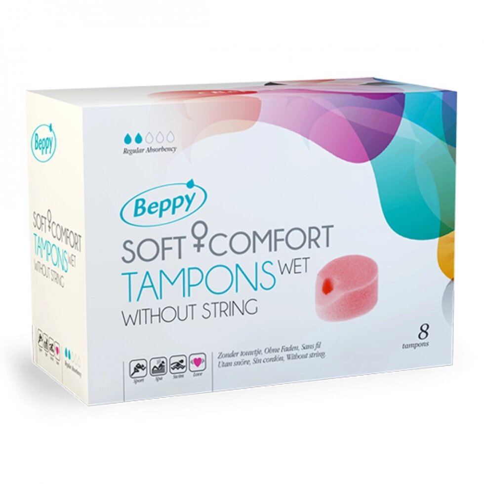 Tampons Beppy Sex для сексу та спорту - вологі тампони, 8 шт. від компанії Інтернет магазин Персик - фото 1