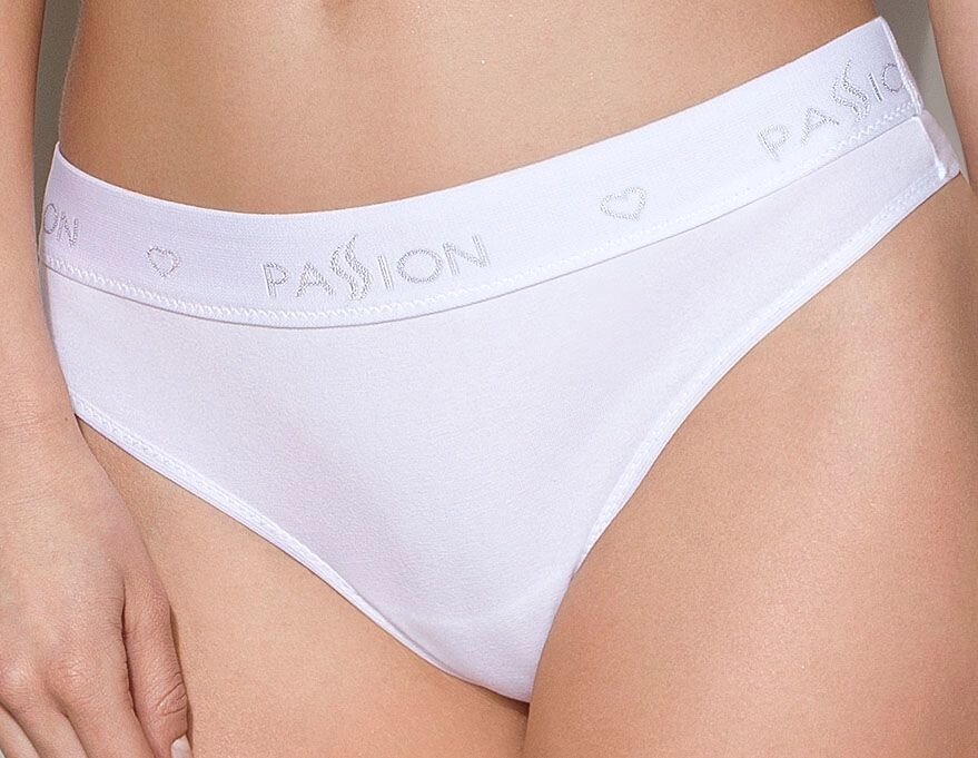 Трусики-бразилиана з бавовни Passion PS005 PANTIES white, size L від компанії Інтернет магазин Персик - фото 1