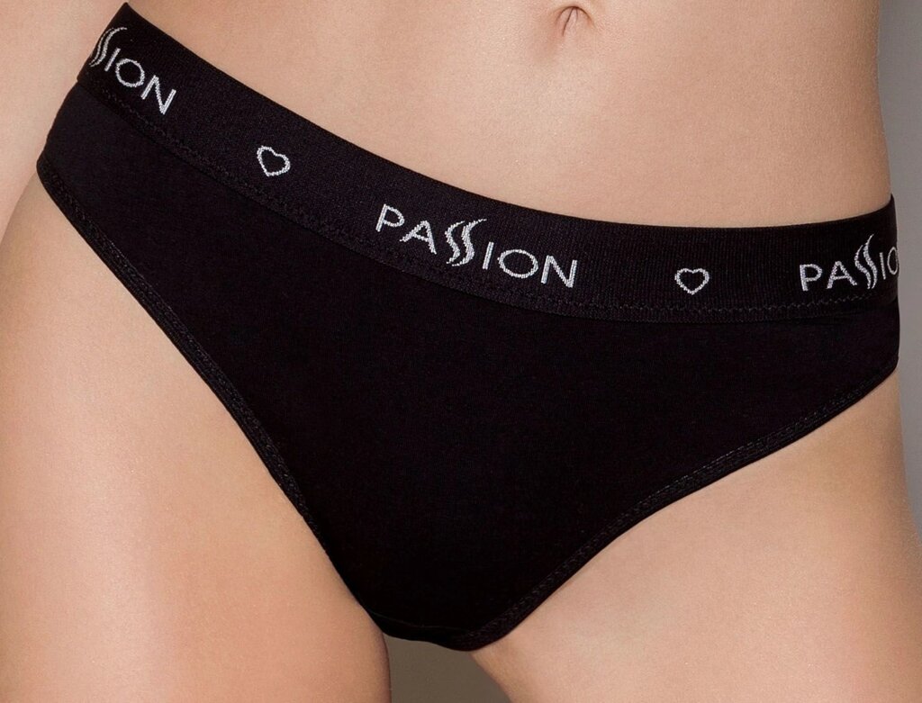 Трусики-сліпи з бавовни з еластаном Passion PS004 PANTIES black, size L від компанії Інтернет магазин Персик - фото 1
