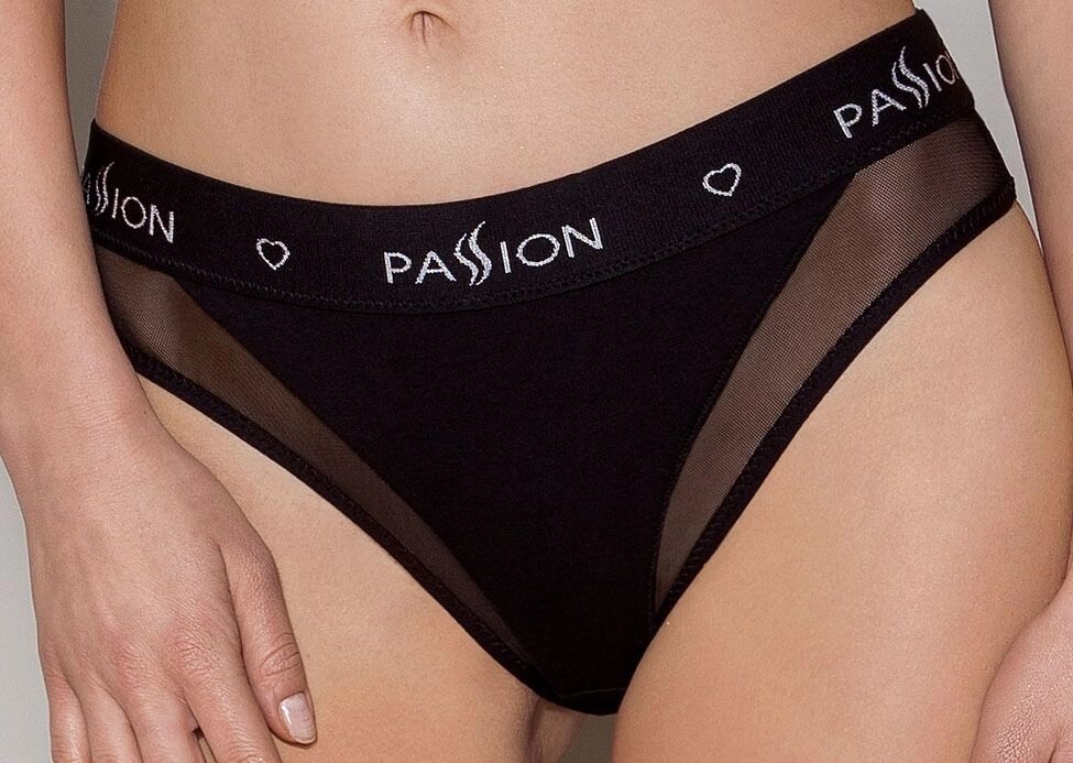 Трусики з прозорою вставкою Passion PS002 PANTIES black, size L від компанії Інтернет магазин Персик - фото 1