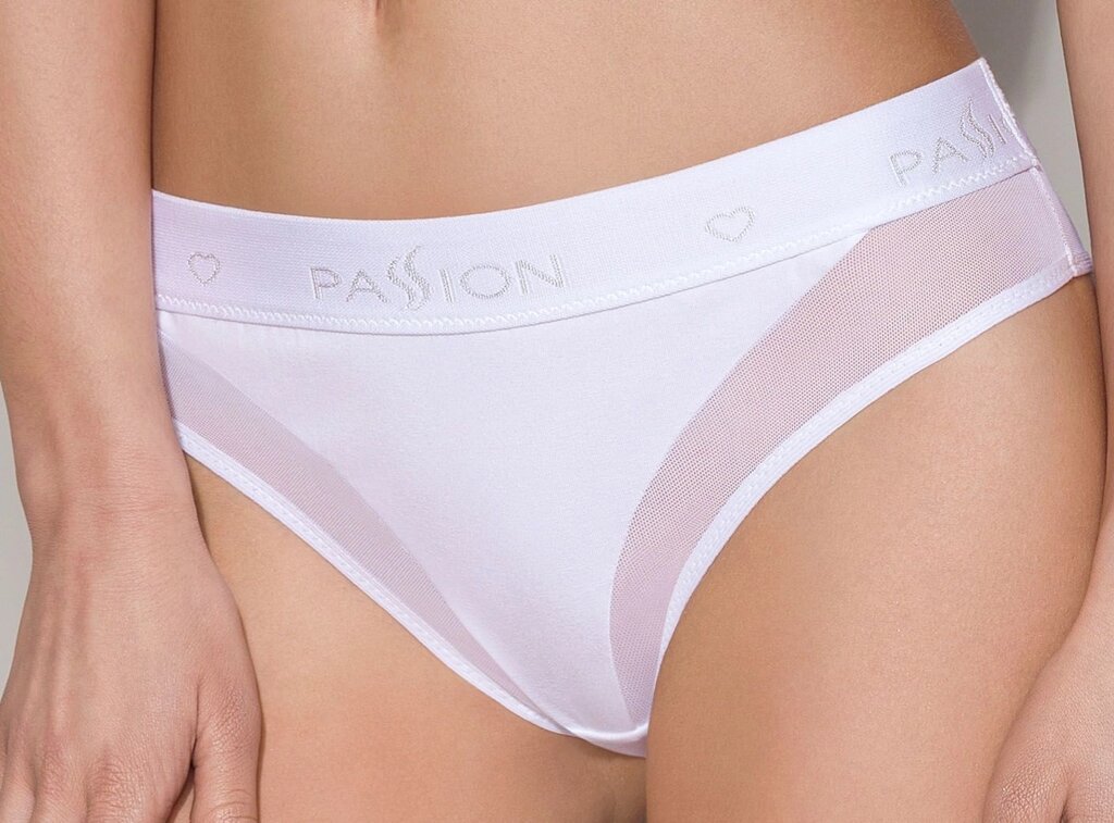Трусики з прозорою вставкою Passion PS002 PANTIES white, size L від компанії Інтернет магазин Персик - фото 1
