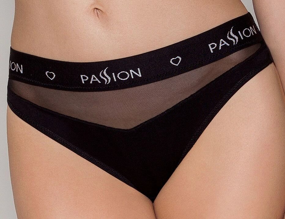 Трусики з прозорою вставкою Passion PS006 PANTIES black, size L від компанії Інтернет магазин Персик - фото 1