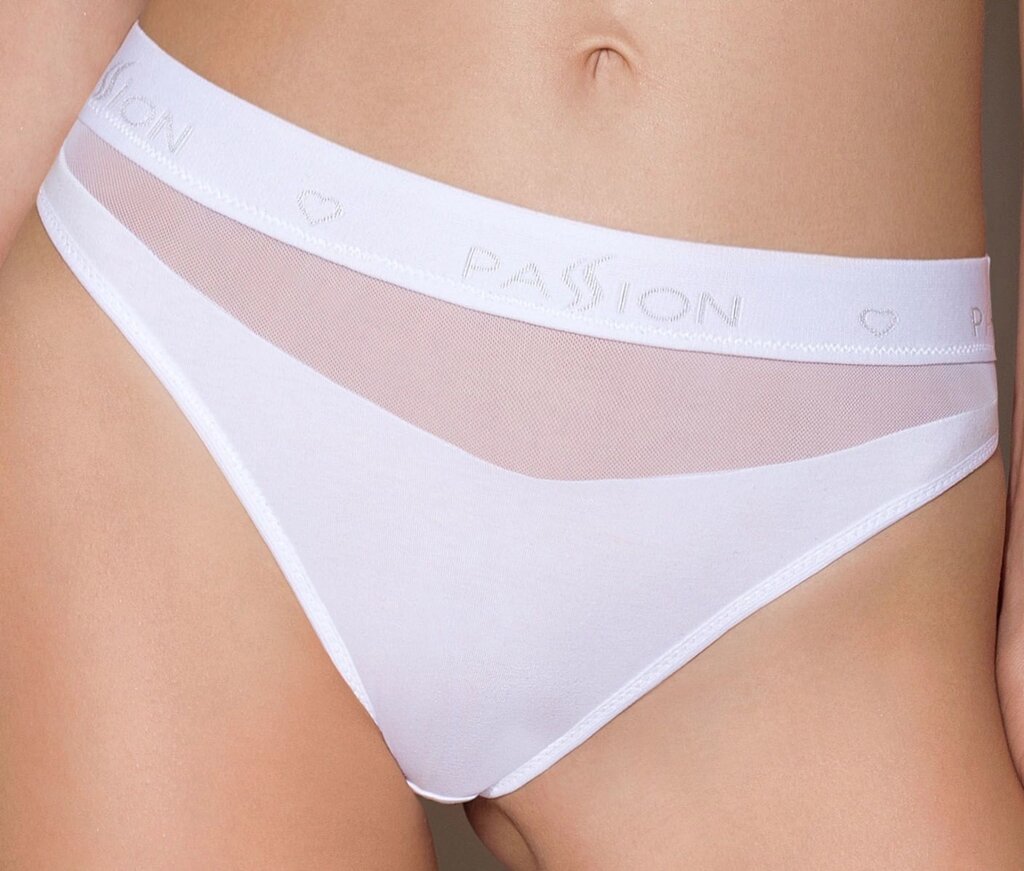 Трусики з прозорою вставкою Passion PS006 PANTIES white, size L від компанії Інтернет магазин Персик - фото 1