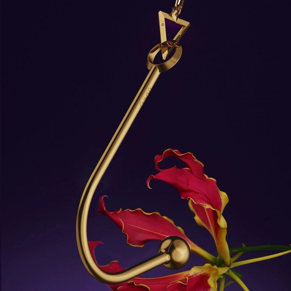 Вагінальний / анальний гачок upko Hook Golden, з кулькою в кінці та фіксаційним кільцем від компанії Інтернет магазин Персик - фото 1