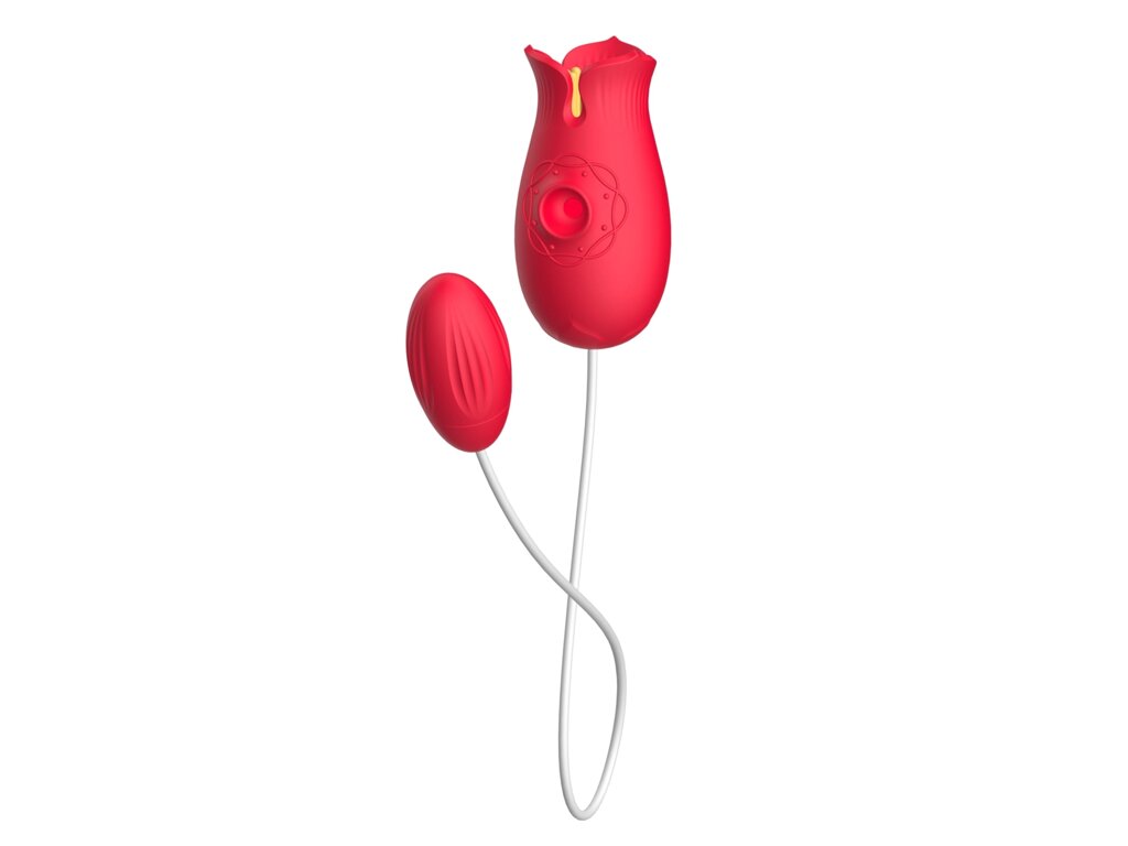 Вагінальний вагінальний клітор з вакуумною стимуляцією та вібро -квітковим яйцем, червоним від компанії Інтернет магазин Персик - фото 1
